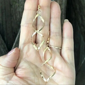Gold Tone Eternity Twist Earrings NWT